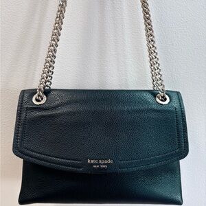 kate spade Black Pebbled Leather Chain Shoulder Bag